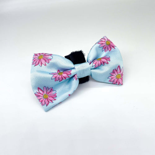 pink flower dog bow tie