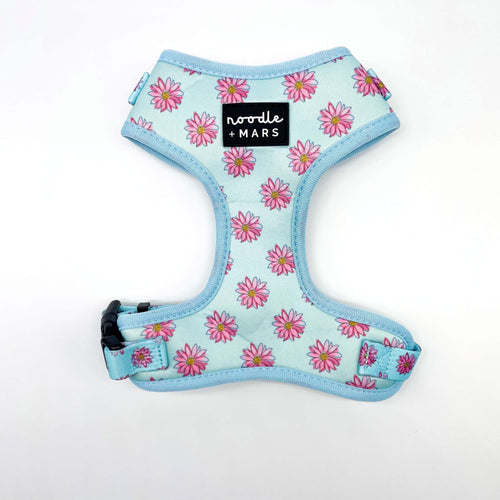 pink flower dog harness