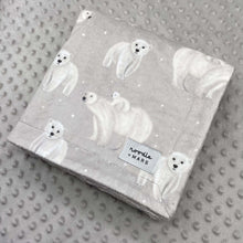 Load image into Gallery viewer, grey polar bear dog blanket
