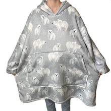 Load image into Gallery viewer, polar bear hooded blanket
