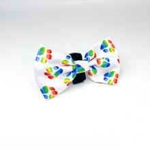 Load image into Gallery viewer, rainbow paw dog bow tie
